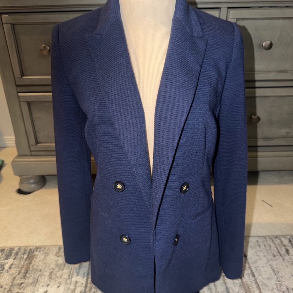 DKNY Navy Textured Blazer